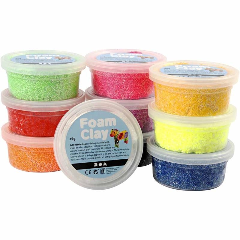 Foam Clay® – Assortiment, kleuren assorti, basis, 10x35gr